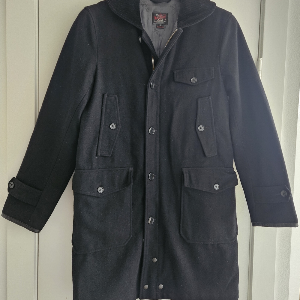 Black Wool Men's Coat